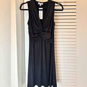 Veronica M Black V Neck Twist Dress